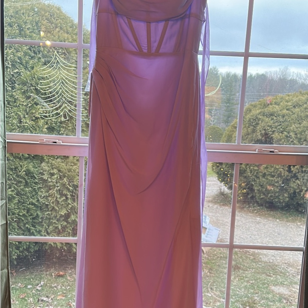 Azazie Strapless Lavender Dress